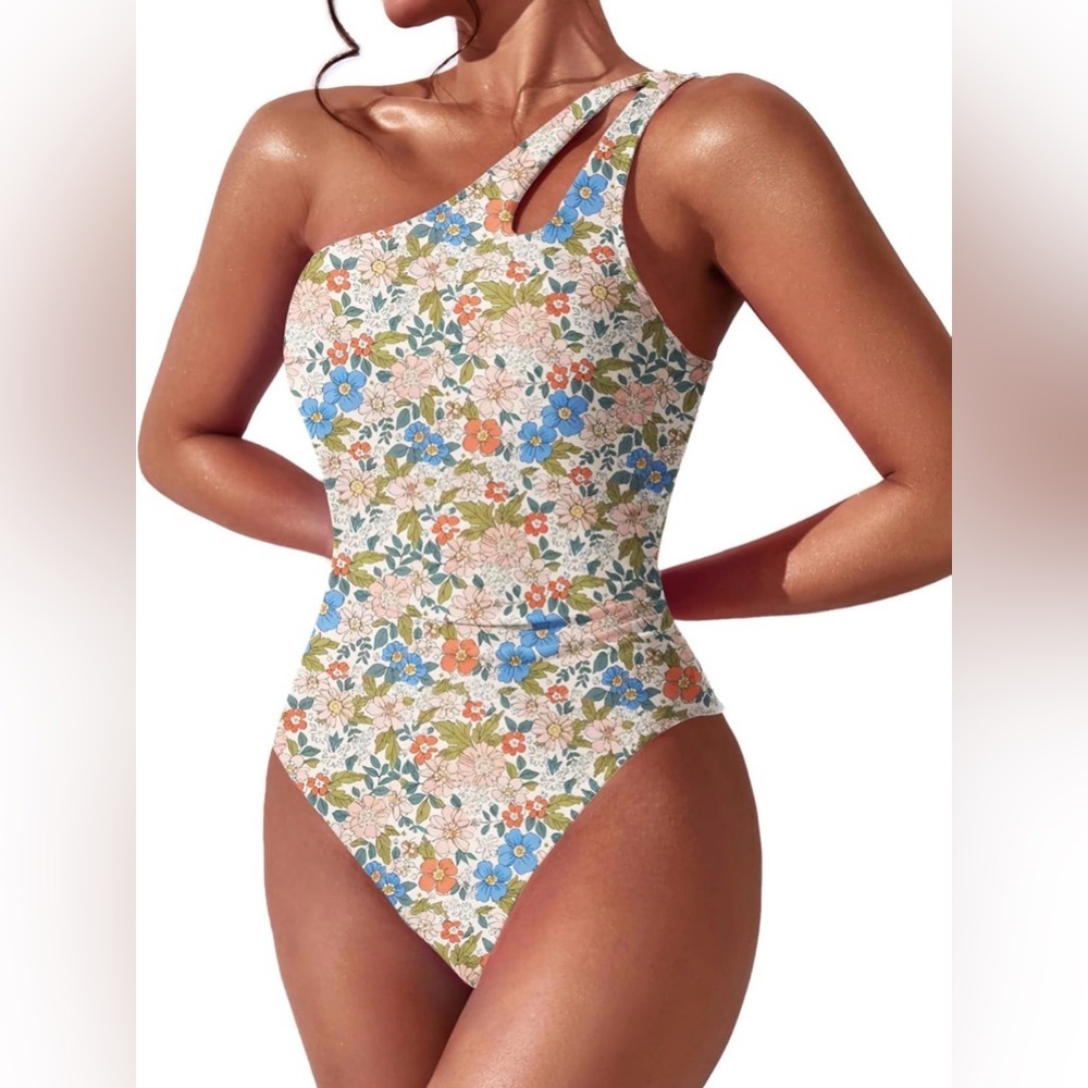 Floral Asymmetrical One-Piece Swimsuit